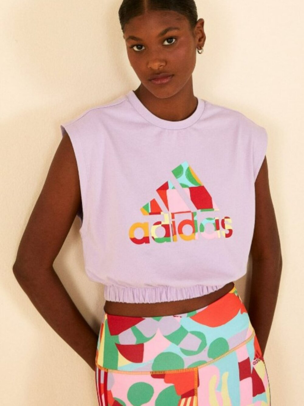 ✨ adidas x FARM Rio Pastel Lilac Cropped Muscle Tee Tank ✨